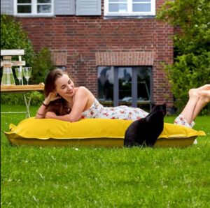 Ripple FURNITURE Sitzsack Bean BagPillow Chair For Outyard and Living Room (Yellow, Unfilled)