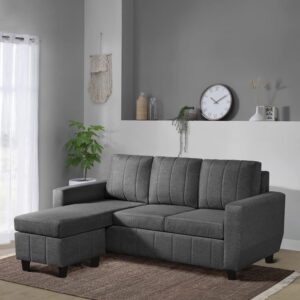 Modern Fabric Sofa (Interchangeable Sectional Sofa, Stone Grey)