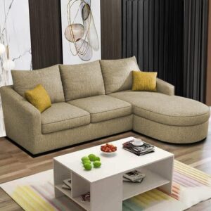 EleganceEdge 4-Seater Sofa Set for Living Room (Cream)