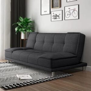 Elegant folding sofa cum bed for living rooms and apartments (Dark Grey)