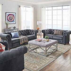 Ripple Furniture Velvet Loveseat 174 X 75 X 74 Cm Multicolor FOS-FUAE-1789-1M