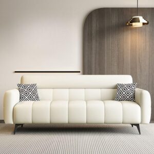 Ripple FURNITURE biscuit back fold-up sleeper in light blue for living room and offices