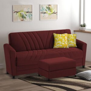 Ripple FURNITURE Elegance Essence 3 Seater Sofa Set with Ottoman (Maroon)