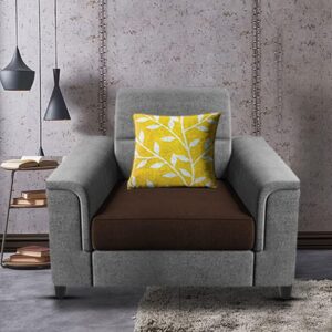 Single Seater Sofa for Living Room (Brown Grey)