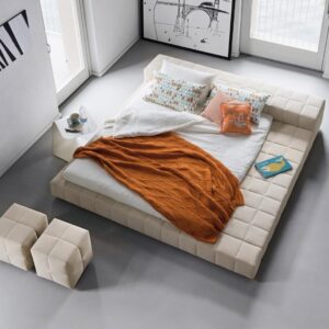 Peninsola Square Upholstered Bed Frame 45 X 50 X 100 Cm Multicolor FOS-FUAE-1446-1M