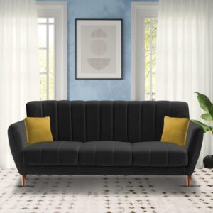 3 Seater Sofa Set for Living Room (Black)