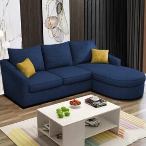 EleganceEdge 4-Seater Sofa Set for Living Room (Blue)