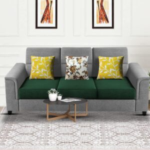 Elegant 3 Seater Sofa Set for Living Room (Green Grey)