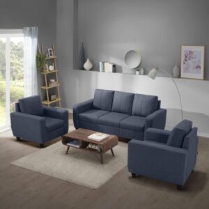 Modern Fabric Sofa (3+1+1 Seater, Ocean Blue)