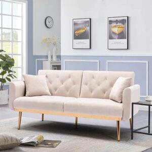 Luxurious velvet convertible sofa-bed with a touch of elegance...