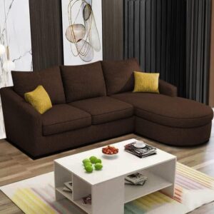 EleganceEdge 4-Seater Sofa Set for Living Room (Brown)