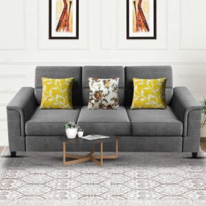Elegant 3 Seater Sofa Set for Living Room (Grey)