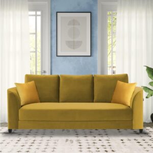 Modern Elegance 3-Seater Sofa Set (Yellow)