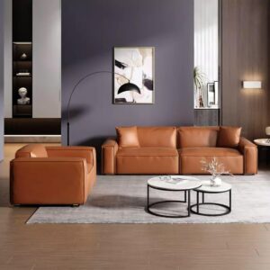 Malta Leather Chair And Modular Sofa 117 X 90 X 72 Cm Multicolor FOS-FUAE-1656-1M