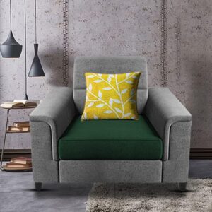 Single Seater Sofa for Living Room (Green Grey)