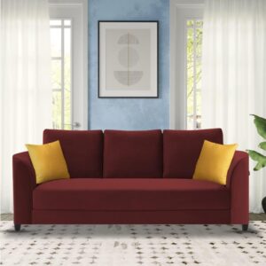 Modern Elegance 3-Seater Sofa Set (Maroon)