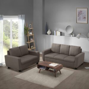 Modern Fabric Sofa (3+2 Seater, Pebble Brown)