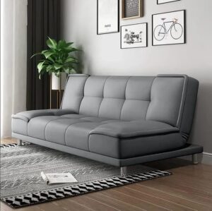 Elegant folding sofa cum bed for living rooms and apartments (Light Grey)