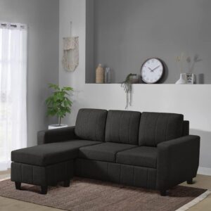 Modern Fabric Sofa (Interchangeable Sectional Sofa, Woody Brown)