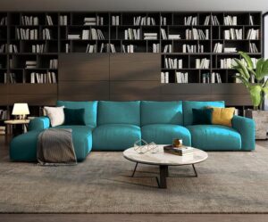 Ripple Furniture Opulent L-Shaped Sofa with Impeccable Design and Unmatched Comfort for the Discerning Home (Torquoise, Right)