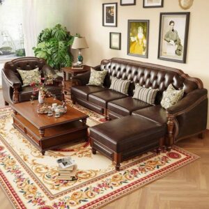 Ripple FURNITURE chic expresso sofa  couch with sloped arms for living room and offices