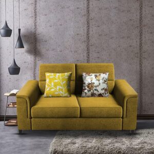 2 Seater Sofa Set for Living Room (Yellow)