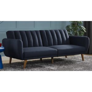 Ripple FURNITURE Novogratz Brittany Round Arm Sleeper Sofa (Blue)
