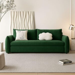 Ripple FURNITURE Modern Convertible Sofa Bed, Space-Saving Living Room Furniture, Cream – Minimalist Sleeper Couch for Small Apartments, and Contemporary Home Interiors (Green)