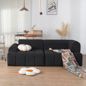 Ripple FURNITURE Modern Modular Sofa For Living Room (Black)
