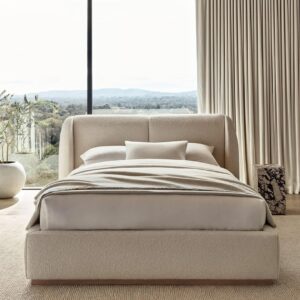 The Smith Bed In Buckle Fabric 45 X 50 X 100 Cm Beige FOS-FUAE-1145-1M
