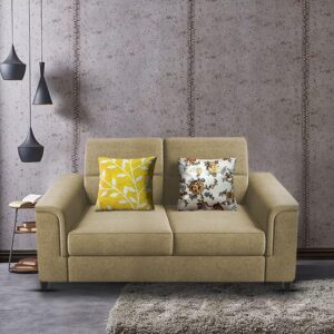 2 Seater Sofa Set for Living Room (Cream)