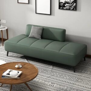 Ripple Furniture Modern Armless Sofa, Green Velvet, Large 3-Seater with High-Density Foam, Fixed Cushions, 331x93x71cm