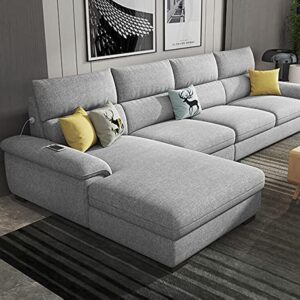 Overstuffed wooden frame sofa set (grey)