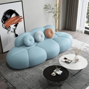 Ripple Furniture Contemporary Armless Sofa Wool Cloud Stylish Living Room Sofa (Light Blue)