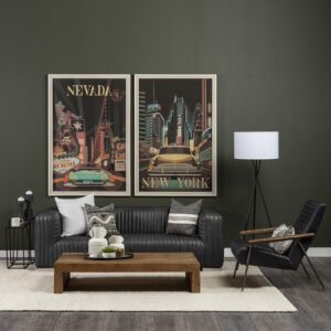 Ripple FURNITURE Genuine Leather Tuxedo Arm Sofa
