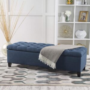 Ripple FURNITURE Blue Ottoman Seater Sofa with Storage Box
