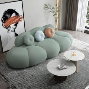 Ripple Furniture Contemporary Armless Sofa Wool Cloud Stylish Living Room Sofa (Light Green)