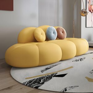Ripple Furniture Contemporary Armless Sofa Wool Cloud Stylish Living Room Sofa (Yellow)