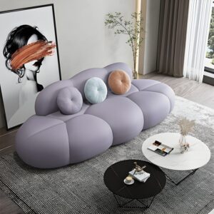 Ripple Furniture Contemporary Armless Sofa Wool Cloud Stylish Living Room Sofa (Purple)